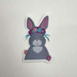 Spring Bunny Sticker - Flowers