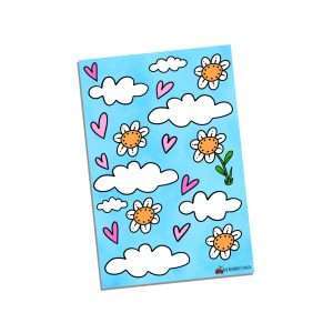 Clouds, Flowers and Heart Sticker Sheet